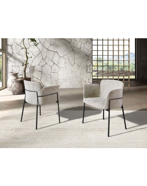 Chaise avec accoudoirs au design moderne, avec assise et dossier gris/acier - 66x54x77 cm
