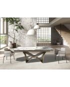 Chaise avec accoudoirs au design moderne, avec assise et dossier gris/acier - 66x54x77 cm