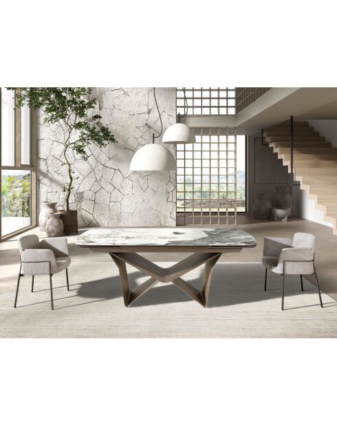 Chaise avec accoudoirs au design moderne, avec assise et dossier gris/acier - 66x54x77 cm