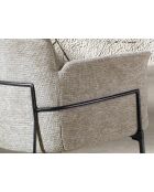 Chaise avec accoudoirs au design moderne, avec assise et dossier gris/acier - 66x54x77 cm