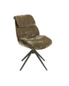 Fauteuil pivotant au design moderne vert olive/noir - 53x68x94 cm