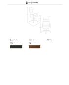 Fauteuil de bureau en cuir pivotant moderne avec assise et dossier noyer/noir - 68x70x120 cm