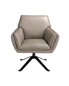 Fauteuil pivotant en cuir au design moderne gris/noir - 77x74x90 cm