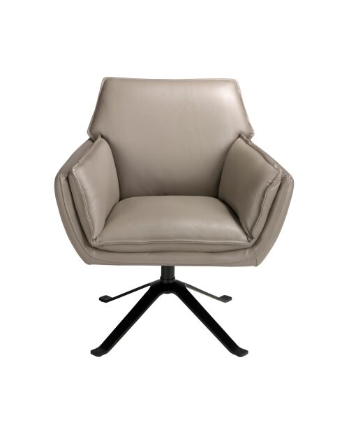 Fauteuil pivotant en cuir au design moderne gris/noir - 77x74x90 cm