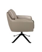 Fauteuil pivotant en cuir au design moderne gris/noir - 77x74x90 cm