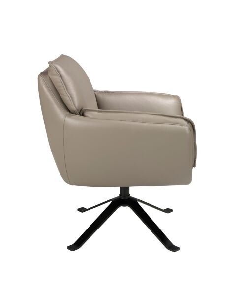 Fauteuil pivotant en cuir au design moderne gris/noir - 77x74x90 cm