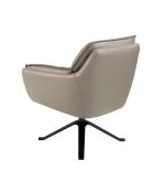 Fauteuil pivotant en cuir au design moderne gris/noir - 77x74x90 cm