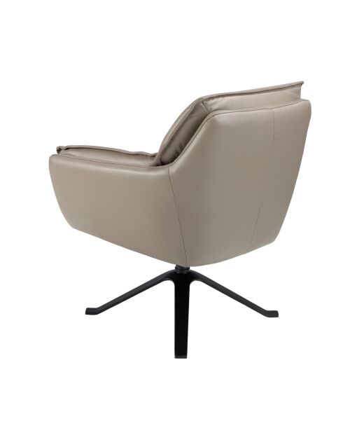 Fauteuil pivotant en cuir au design moderne gris/noir - 77x74x90 cm