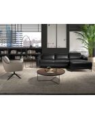 Fauteuil pivotant en cuir au design moderne gris/noir - 77x74x90 cm