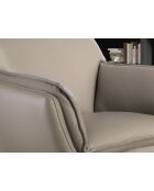 Fauteuil pivotant en cuir au design moderne gris/noir - 77x74x90 cm