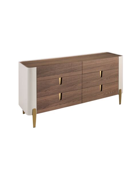 Commode Beige/Noyer - 160x47x47 cm
