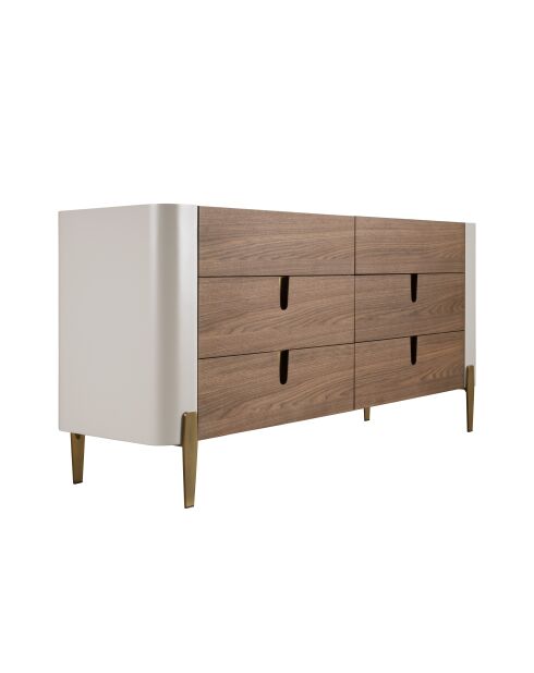 Commode Beige/Noyer - 160x47x47 cm