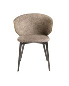 Chaise au design moderne avec assise et dossier brun marbré/gris anthracite - 59 x 55 x 76 cm
