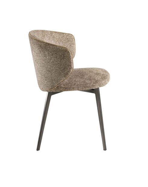 Chaise au design moderne avec assise et dossier brun marbré/gris anthracite - 59 x 55 x 76 cm