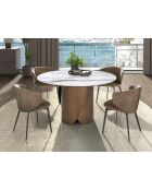 Chaise au design moderne avec assise et dossier brun marbré/gris anthracite - 59 x 55 x 76 cm