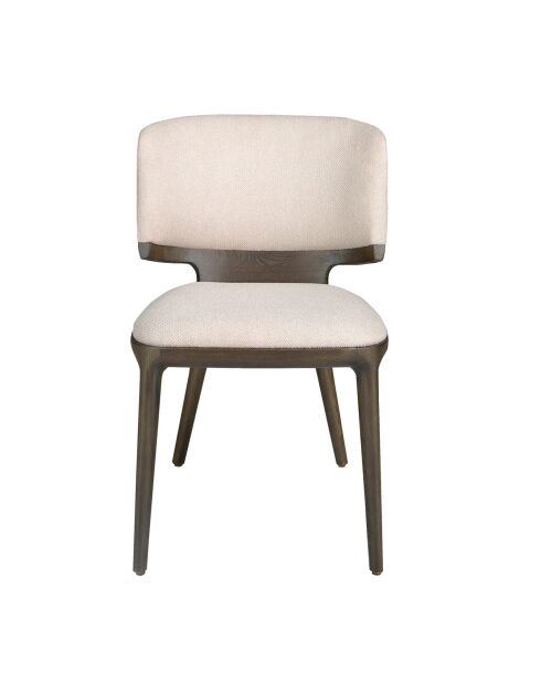 Chaise au design moderne chêne frêne foncé/gris clair - 53x55x78 cm