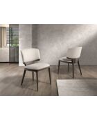 Chaise au design moderne chêne frêne foncé/gris clair - 53x55x78 cm