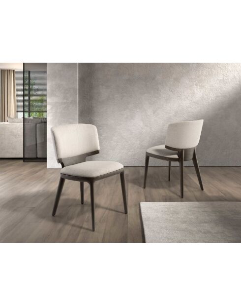 Chaise au design moderne chêne frêne foncé/gris clair - 53x55x78 cm