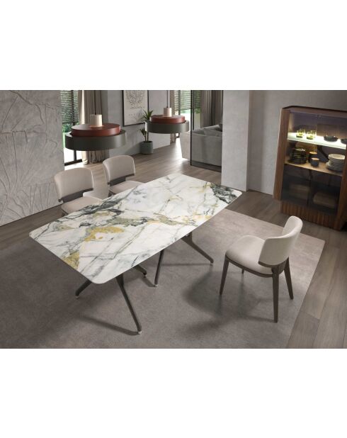 Chaise au design moderne chêne frêne foncé/gris clair - 53x55x78 cm