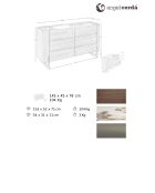 Cómoda de diseño moderno blanco/acero oscuro/nogal - 145x45x78 cm