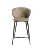 Tabouret de bar au design moderne avec assise et dossier brun marbré/gris anthracite - 52x48x92 cm