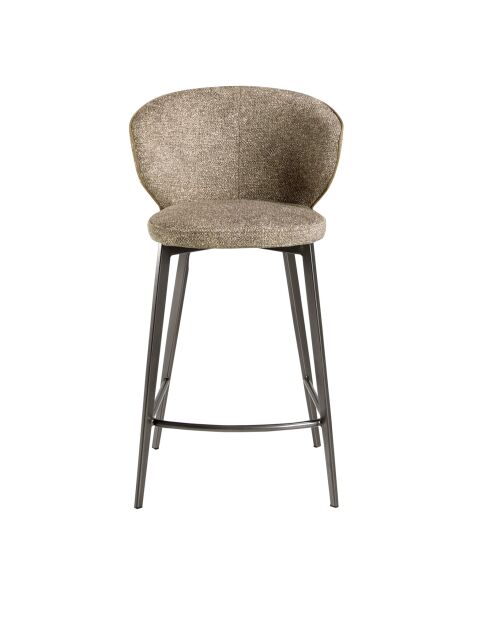 Tabouret de bar au design moderne avec assise et dossier brun marbré/gris anthracite - 52x48x92 cm