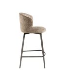 Tabouret de bar au design moderne avec assise et dossier brun marbré/gris anthracite - 52x48x92 cm