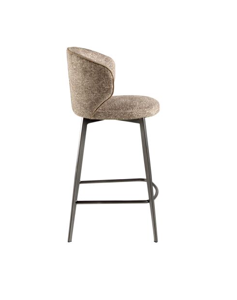 Tabouret de bar au design moderne avec assise et dossier brun marbré/gris anthracite - 52x48x92 cm