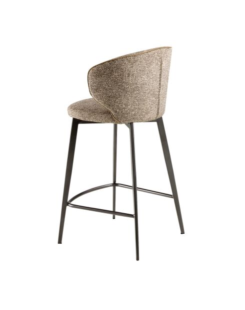 Tabouret de bar au design moderne avec assise et dossier brun marbré/gris anthracite - 52x48x92 cm