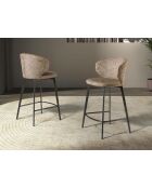 Tabouret de bar au design moderne avec assise et dossier brun marbré/gris anthracite - 52x48x92 cm