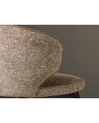 Tabouret de bar au design moderne avec assise et dossier brun marbré/gris anthracite - 52x48x92 cm
