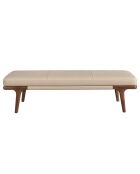 Moderne kunstleren kruk met zitting bekleed met nerts/donker walnoot - 162x50x43 cm