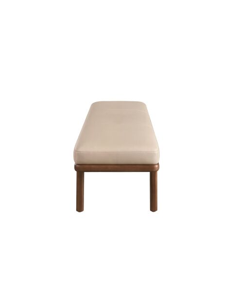 Moderner Hocker aus Kunstleder mit Sitzbezug aus Nerz/dunklem Nussbaum - 162x50x43 cm