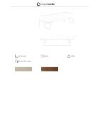 Moderne kunstleren kruk met zitting bekleed met nerts/donker walnoot - 162x50x43 cm