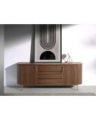 Tafellamp met gouden stalen behuizing en wit getinte glazen lamp. wit/goud - 16,5x16,5x35,5 cm