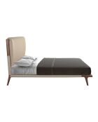Doppelbett in modernem Nerz-/dunklem Nussbaumdesign - 188x216x120 cm.