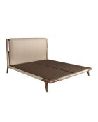 Doppelbett in modernem Nerz-/dunklem Nussbaumdesign - 188x216x120 cm.