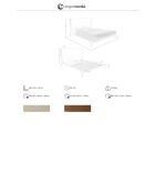 Doppelbett in modernem Nerz-/dunklem Nussbaumdesign - 188x216x120 cm.