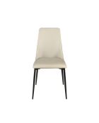 Chaise au design moderne en cuir avec assise et dossier gris clair/noir - 46 x 58 x 88 cm