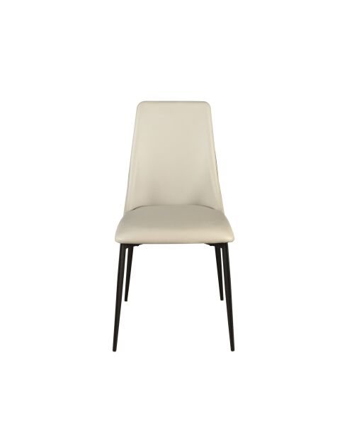 Chaise au design moderne en cuir avec assise et dossier gris clair/noir - 46 x 58 x 88 cm