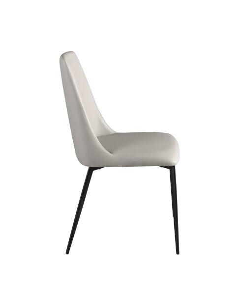 Chaise au design moderne en cuir avec assise et dossier gris clair/noir - 46 x 58 x 88 cm