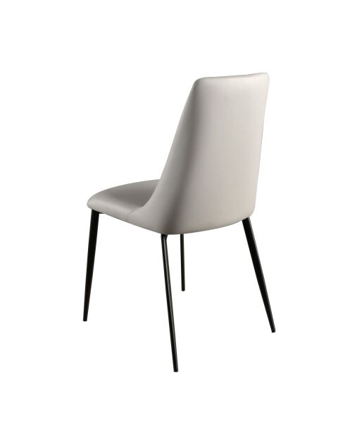 Chaise au design moderne en cuir avec assise et dossier gris clair/noir - 46 x 58 x 88 cm