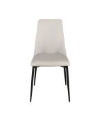 Chaise au design moderne en cuir avec assise et dossier gris clair/noir - 46 x 58 x 88 cm