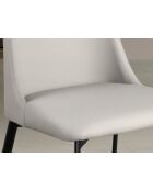 Chaise au design moderne en cuir avec assise et dossier gris clair/noir - 46 x 58 x 88 cm