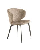Chaise au design moderne avec assise et dossier brun foncé/noir - 51 x 62 x 77 cm