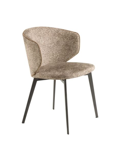 Chaise au design moderne avec assise et dossier brun foncé/noir - 51 x 62 x 77 cm