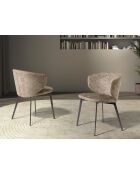 Chaise au design moderne avec assise et dossier brun foncé/noir - 51 x 62 x 77 cm