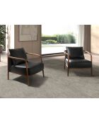 Fauteuil aux accoudoirs en cuir au design moderne avec assise et dossier noyer/noir - 75x81x80 cm