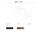 Fauteuil aux accoudoirs en cuir au design moderne avec assise et dossier noyer/noir - 75x81x80 cm