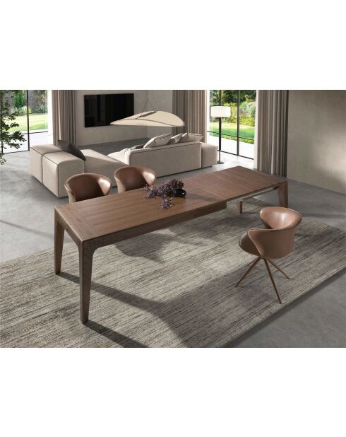 Ausziehbarer rechteckiger Esstisch mit modernem Nussbaumdesign - 200x90x75 cm